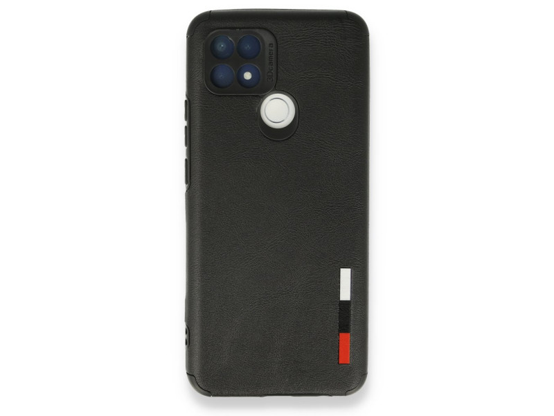 Newface Oppo A15 Kılıf Loop Deri Silikon - Siyah