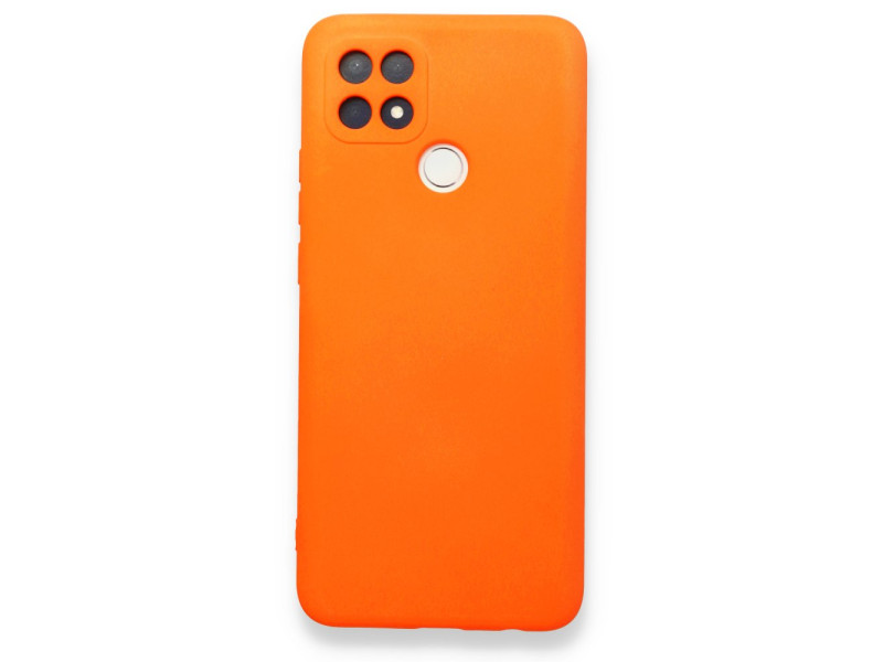 Newface Oppo A15S Kılıf Nano içi Kadife Silikon - Turuncu