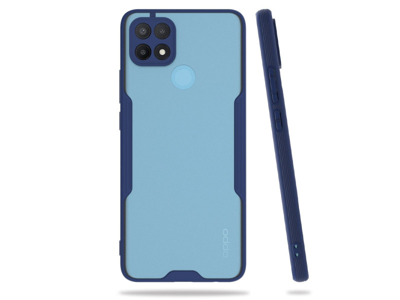Newface Oppo A15S Kılıf Platin Silikon - Lacivert