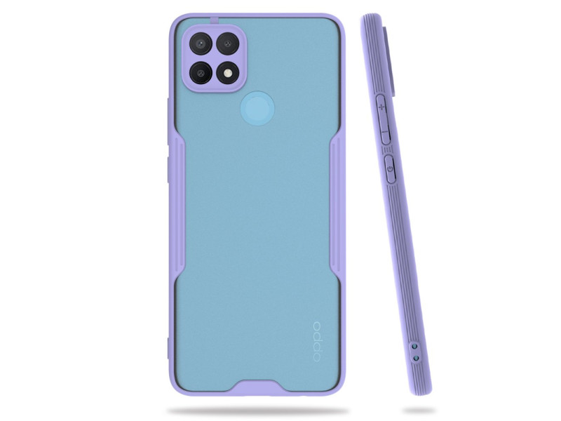 Newface Oppo A15S Kılıf Platin Silikon - Lila