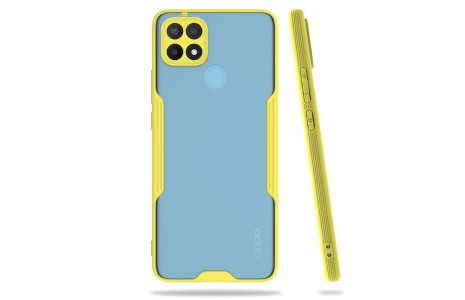 Newface Oppo A15S Kılıf Platin Silikon - Sarı