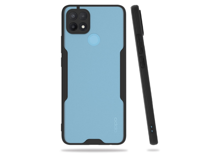 Newface Oppo A15S Kılıf Platin Silikon - Siyah