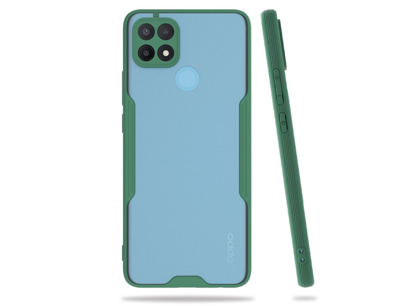 Newface Oppo A15S Kılıf Platin Silikon - Yeşil