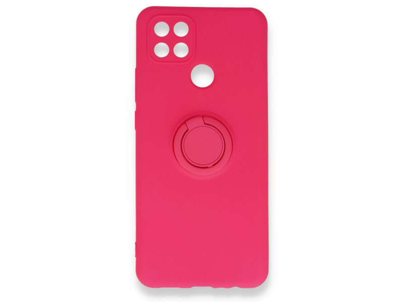 Newface Oppo A15S Kılıf Viktor Yüzüklü Silikon - Pembe