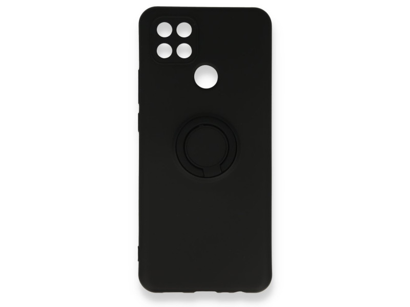 Newface Oppo A15S Kılıf Viktor Yüzüklü Silikon - Siyah