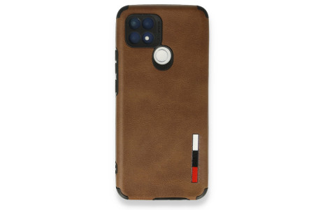Newface Oppo A15S Kılıf Loop Deri Silikon - Kahverengi