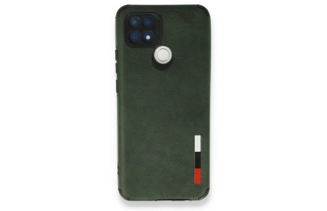 Newface Oppo A15S Kılıf Loop Deri Silikon - Yeşil