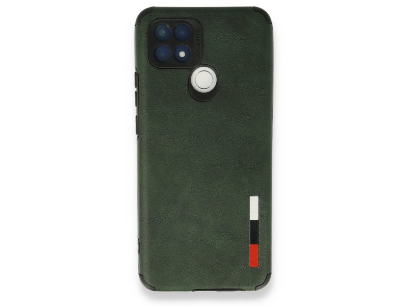 Newface Oppo A15S Kılıf Loop Deri Silikon - Yeşil
