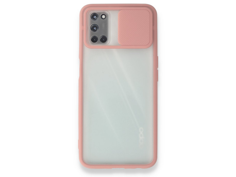 Newface Oppo A52 Kılıf Palm Buzlu Kamera Sürgülü Silikon - Pembe