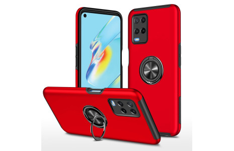 Newface Oppo A54 4G Kılıf Elit Yüzüklü Kapak - Kırmızı