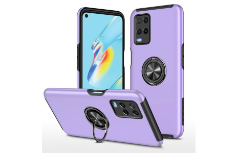 Newface Oppo A54 4G Kılıf Elit Yüzüklü Kapak - Mor