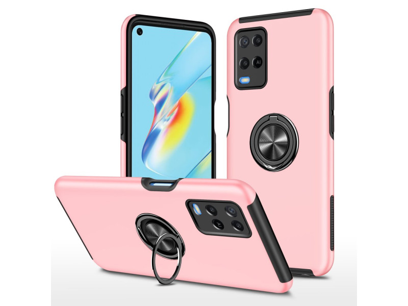 Newface Oppo A54 4G Kılıf Elit Yüzüklü Kapak - Pembe