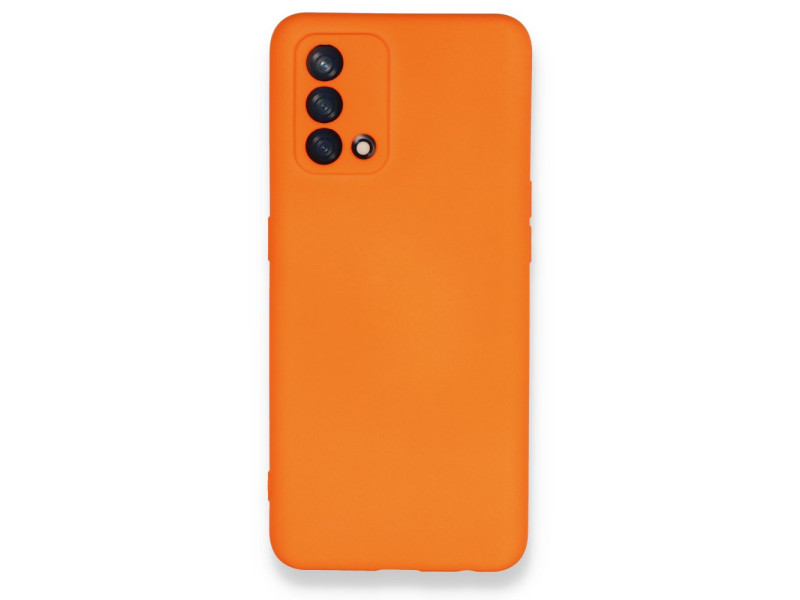 Newface Oppo A74 4G Kılıf Nano içi Kadife Silikon - Turuncu