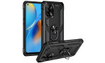 Newface Oppo A74 4G Kılıf Sofya Yüzüklü Silikon Kapak - Siyah