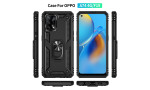 Newface Oppo A74 4G Kılıf Sofya Yüzüklü Silikon Kapak - Siyah