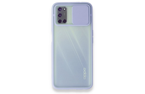 Newface Oppo A92 Kılıf Palm Buzlu Kamera Sürgülü Silikon - Lila