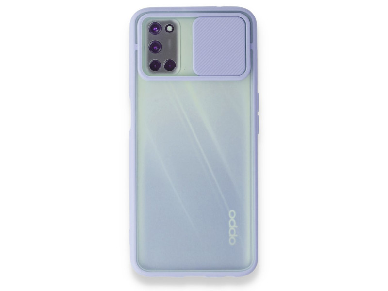 Newface Oppo A92 Kılıf Palm Buzlu Kamera Sürgülü Silikon - Lila