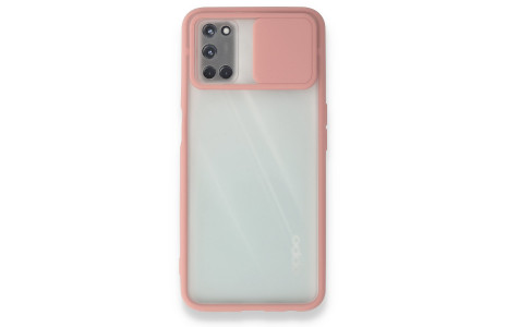 Newface Oppo A92 Kılıf Palm Buzlu Kamera Sürgülü Silikon - Pembe