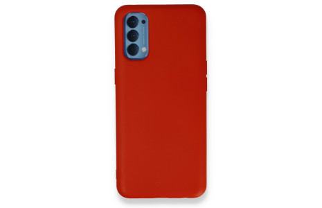 Newface Oppo Reno 4 Kılıf Nano içi Kadife Silikon - Kırmızı
