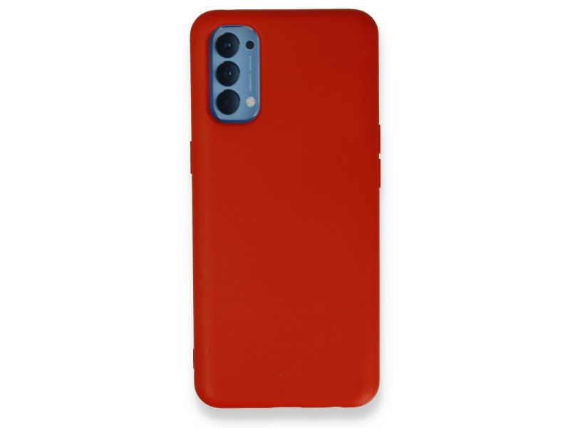 Newface Oppo Reno 4 Kılıf Nano içi Kadife Silikon - Kırmızı