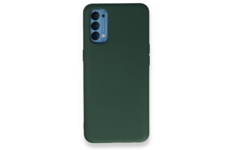 Newface Oppo Reno 4 Kılıf Nano içi Kadife Silikon - Koyu Yeşil