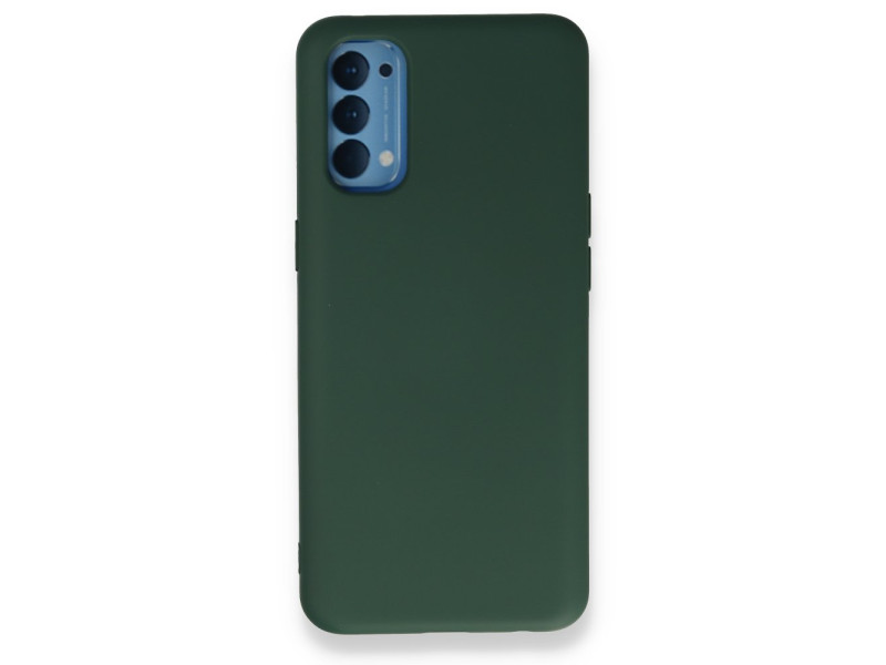 Newface Oppo Reno 4 Kılıf Nano içi Kadife Silikon - Koyu Yeşil