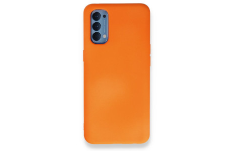 Newface Oppo Reno 4 Kılıf Nano içi Kadife Silikon - Turuncu
