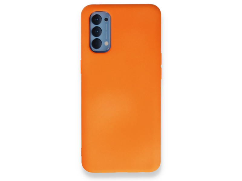 Newface Oppo Reno 4 Kılıf Nano içi Kadife Silikon - Turuncu
