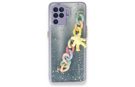 Newface Oppo Reno 5 Lite Kılıf Ayıcıklı Silikon - Lila