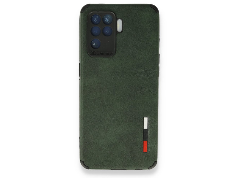Newface Oppo Reno 5 Lite Kılıf Loop Deri Silikon - Yeşil