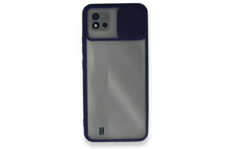 Newface Realme C11 2021 Kılıf Palm Buzlu Kamera Sürgülü Silikon - Lacivert