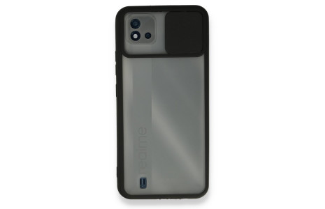 Newface Realme C11 2021 Kılıf Palm Buzlu Kamera Sürgülü Silikon - Siyah
