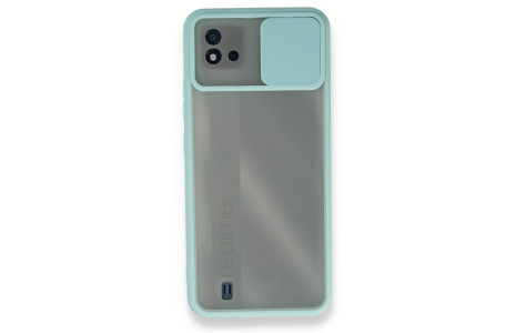 Newface Realme C11 2021 Kılıf Palm Buzlu Kamera Sürgülü Silikon - Turkuaz