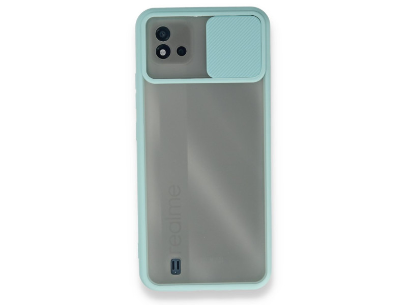 Newface Realme C11 2021 Kılıf Palm Buzlu Kamera Sürgülü Silikon - Turkuaz