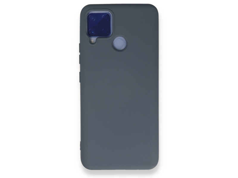 Newface Realme C15 Kılıf Nano içi Kadife Silikon - Gri