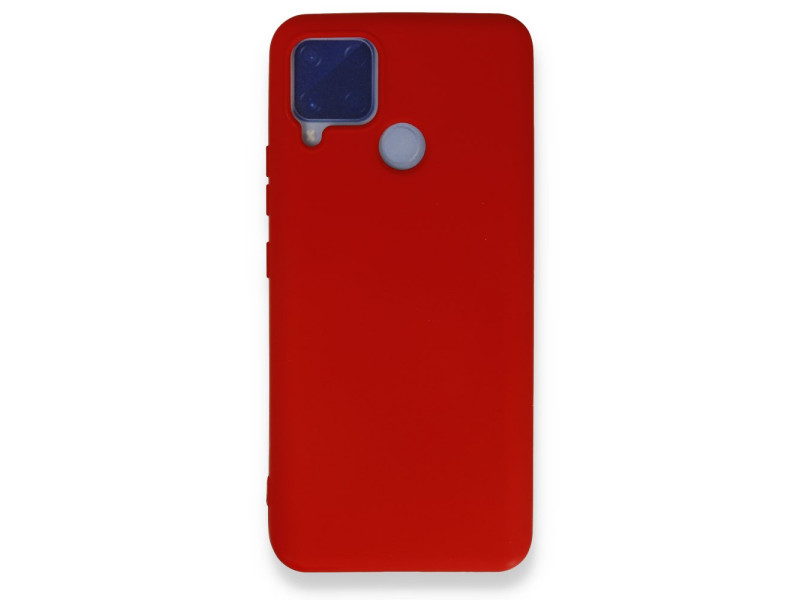 Newface Realme C15 Kılıf Nano içi Kadife Silikon - Kırmızı