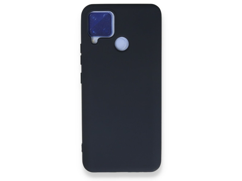 Newface Realme C15 Kılıf Nano içi Kadife Silikon - Lacivert