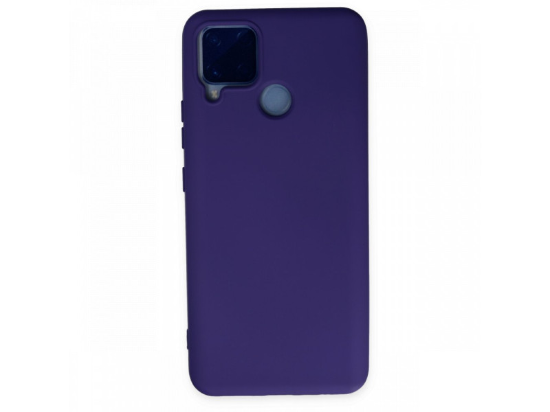 Newface Realme C15 Kılıf Nano içi Kadife Silikon - Mor
