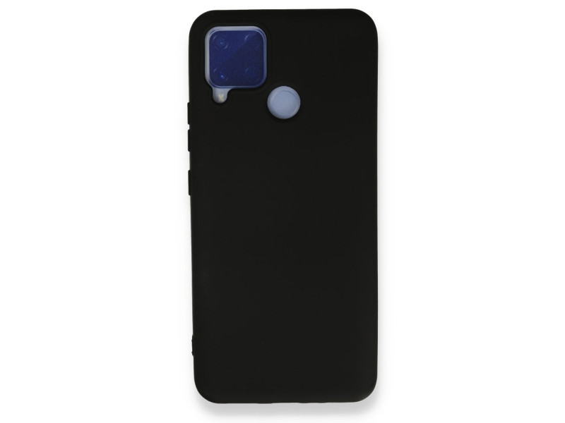 Newface Realme C15 Kılıf Nano içi Kadife Silikon - Siyah