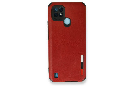 Newface Realme C21 Kılıf Loop Deri Silikon - Kırmızı