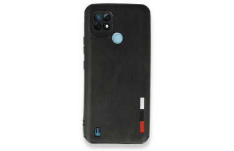 Newface Realme C21 Kılıf Loop Deri Silikon - Siyah