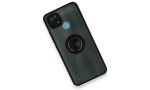 Newface Realme C21 Kılıf Montreal Yüzüklü Silikon Kapak - Siyah