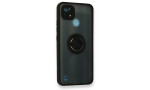 Newface Realme C21 Kılıf Montreal Yüzüklü Silikon Kapak - Siyah