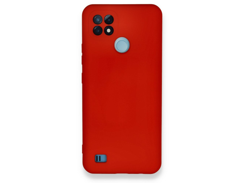 Newface Realme C21 Kılıf Nano içi Kadife Silikon - Kırmızı