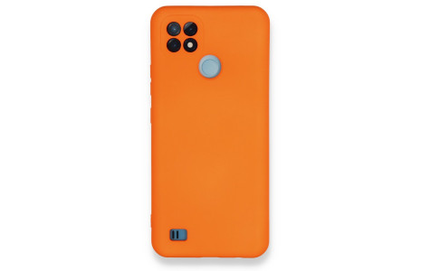 Newface Realme C21 Kılıf Nano içi Kadife Silikon - Turuncu