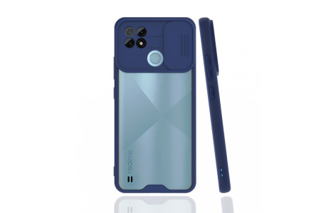 Newface Realme C21 Kılıf Platin Kamera Koruma Silikon - Lacivert