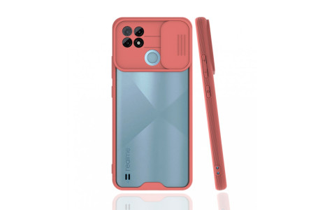 Newface Realme C21 Kılıf Platin Kamera Koruma Silikon - Pembe