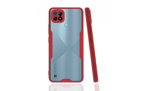 Newface Realme C21 Kılıf Platin Silikon - Kırmızı