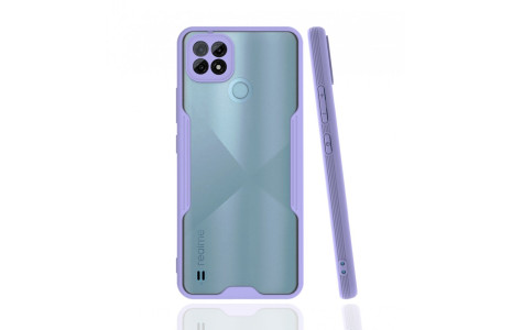 Newface Realme C21 Kılıf Platin Silikon - Lila