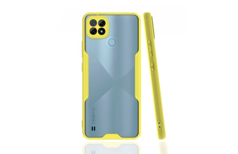 Newface Realme C21 Kılıf Platin Silikon - Sarı